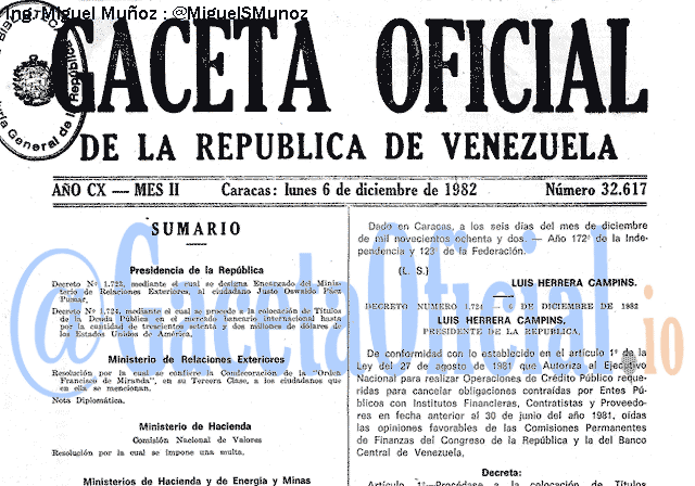 Gaceta Oficial 32617 del 6 Diciembre 1982