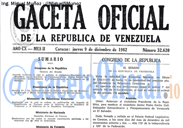Gaceta Oficial 32620 del 9 Diciembre 1982