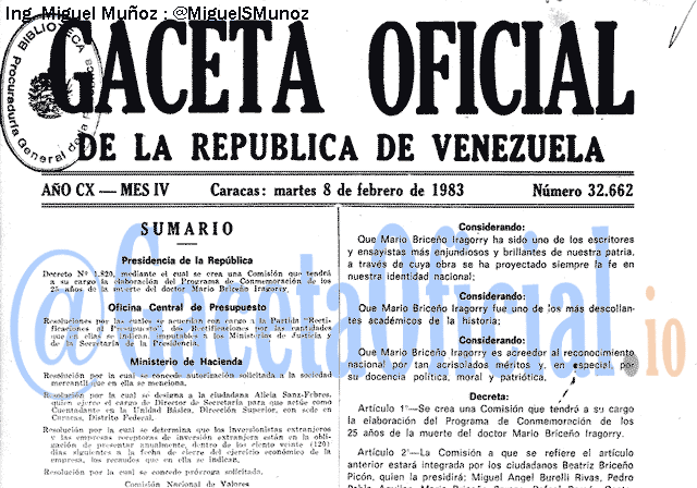 Gaceta Oficial 32662 del 8 Febrero 1983