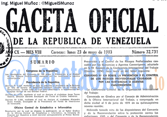 Gaceta Oficial 32731 del 23 Mayo 1983