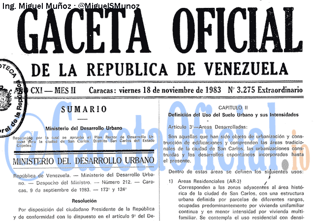 Gaceta Oficial 3275 del 18 Noviembre 1983