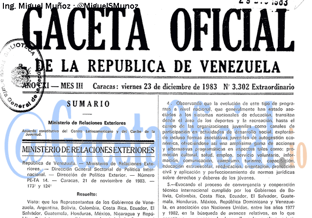 Gaceta Oficial 3302 del 23 Diciembre 1983