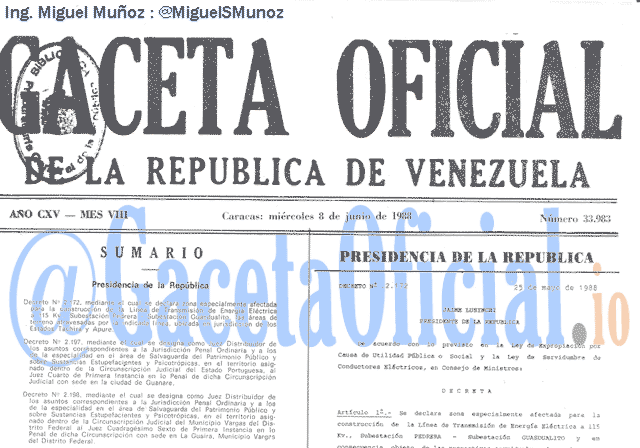 Gaceta Oficial 33983 del 8 Junio 1988