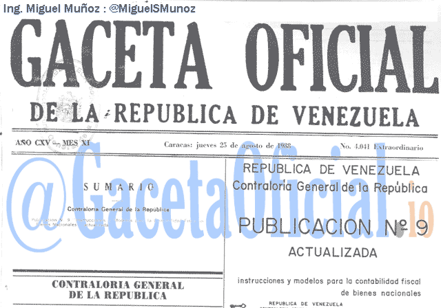 Gaceta Oficial 4041 del 25 Agosto 1988