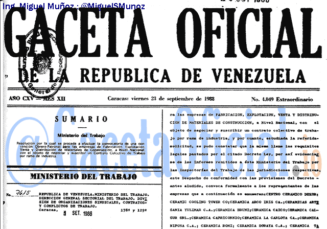 Gaceta Oficial 4049 del 23 Septiembre 1988