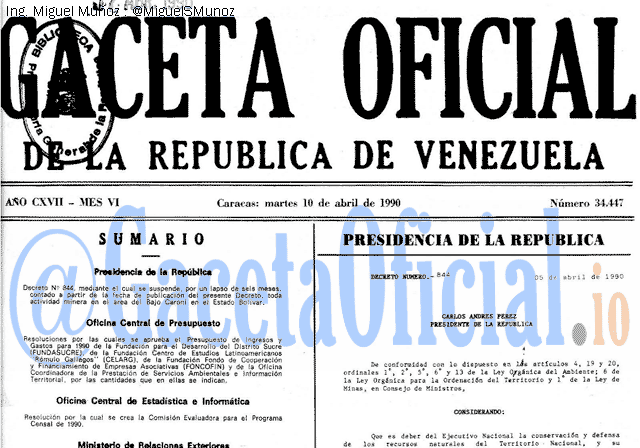 Gaceta Oficial 34447 del 10 Abril 1990