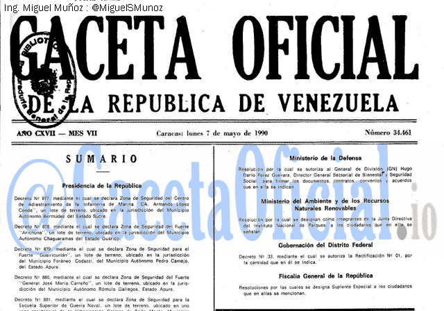 Gaceta Oficial 34461 del 7 Mayo 1990