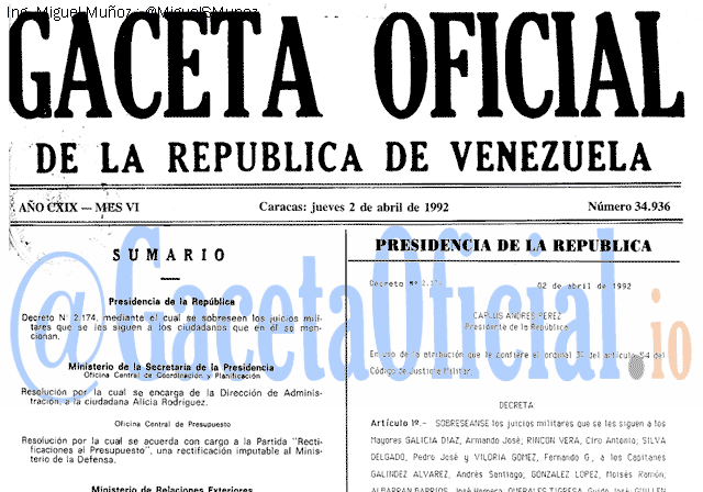 Gaceta Oficial 34936 del 2 Abril 1992
