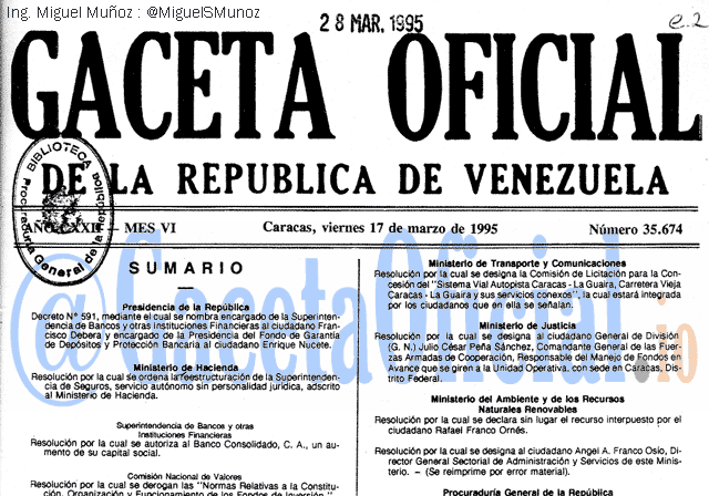 Gaceta Oficial 35674 del 17 Marzo 1995