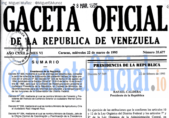 Gaceta Oficial 35677 del 22 Marzo 1995