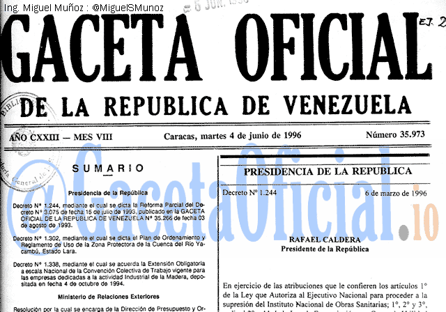 Gaceta Oficial 35973 del 4 Junio 1996