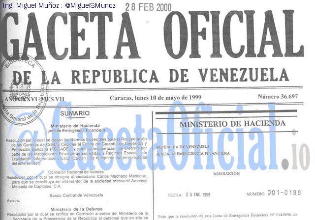 Gaceta Oficial 36697 del 10 Mayo 1999