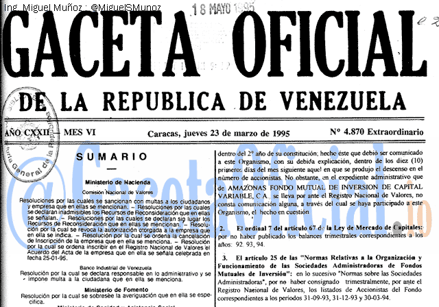Gaceta Oficial 4870 del 23 Marzo 1995