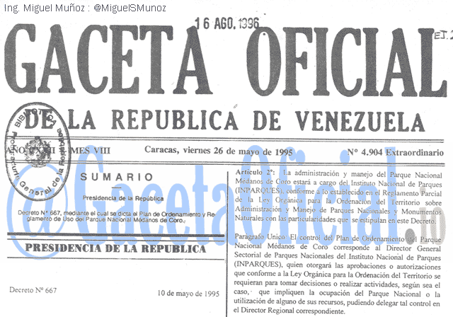 Gaceta Oficial 4904 del 26 Mayo 1995