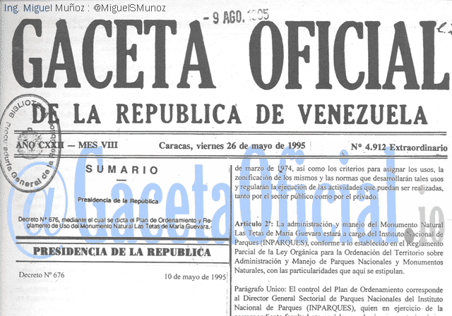 Gaceta Oficial 4912 del 26 Mayo 1995