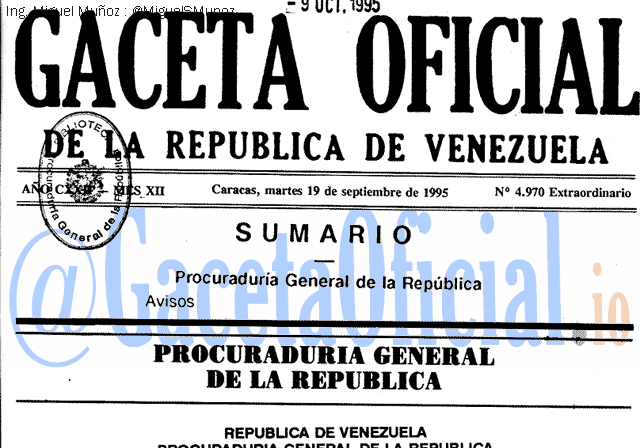 Gaceta Oficial 4970 del 19 Septiembre 1995
