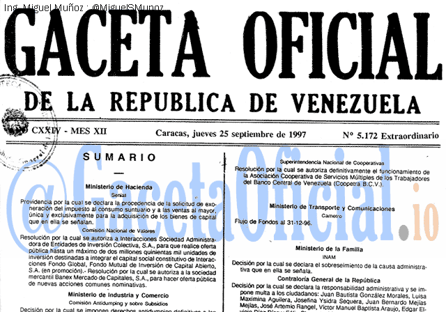 Gaceta Oficial 5172 del 25 Septiembre 1997