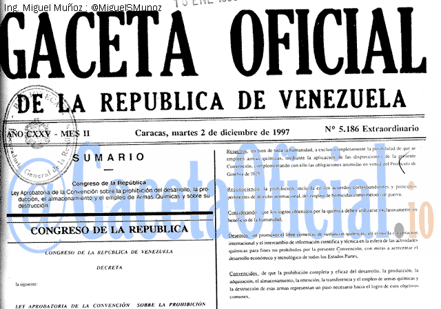 Gaceta Oficial 5186 del 2 Diciembre 1997