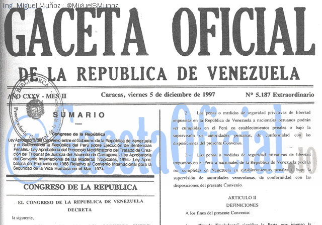 Gaceta Oficial 5187 del 5 Diciembre 1997