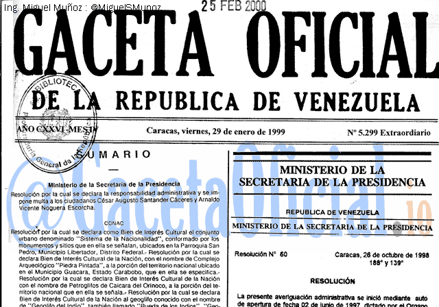 Gaceta Oficial 5299 del 29 Enero 1999