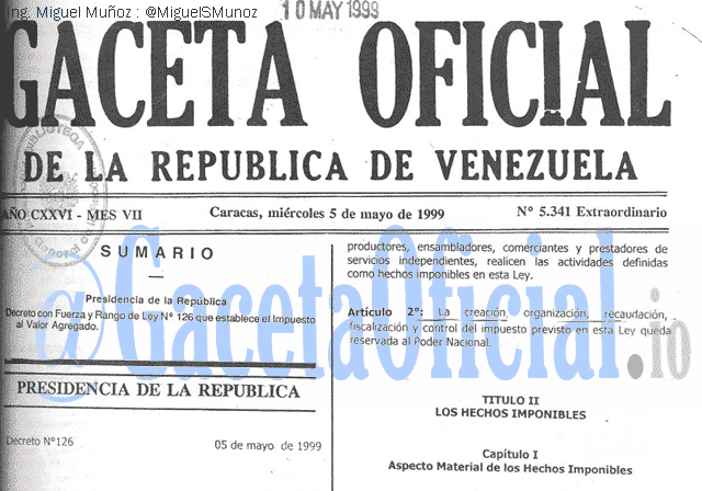Gaceta Oficial 5341 del 5 Mayo 1999