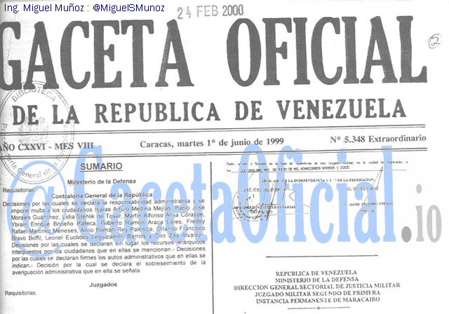 Gaceta Oficial 5348 del 1 Junio 1999