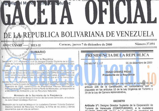 Gaceta Oficial 37094 del 7 Diciembre 2000