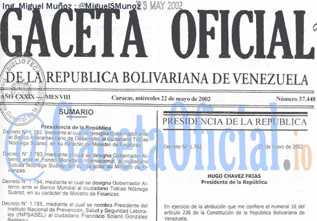 Gaceta Oficial 37448 del 22 Mayo 2002