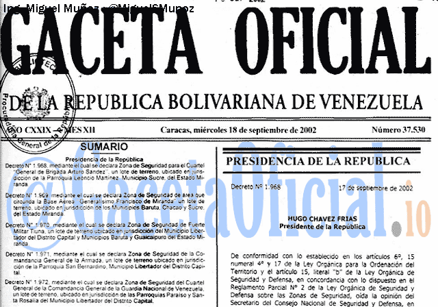 Gaceta Oficial 37530 del 18 Septiembre 2002