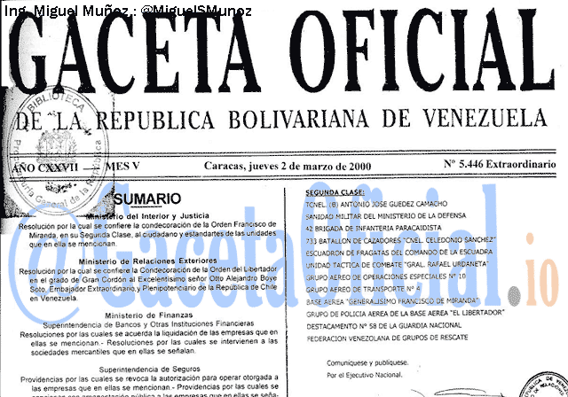 Gaceta Oficial 5446 del 2 Marzo 2000