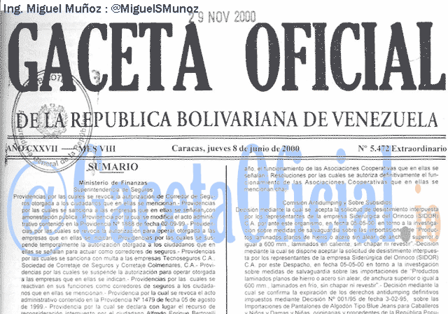 Gaceta Oficial 5472 del 8 Junio 2000