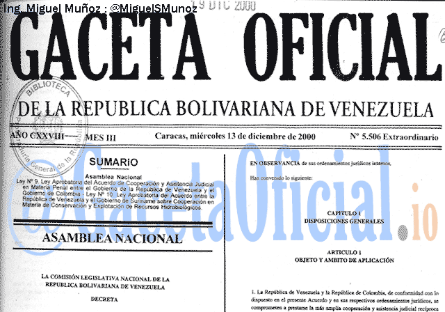 Gaceta Oficial 5506 del 13 Diciembre 2000
