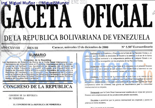 Gaceta Oficial 5507 del 13 Diciembre 2000