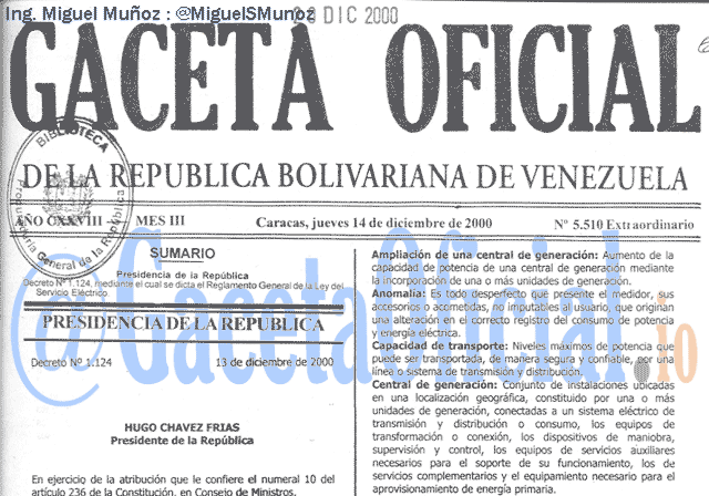 Gaceta Oficial 5510 del 14 Diciembre 2000