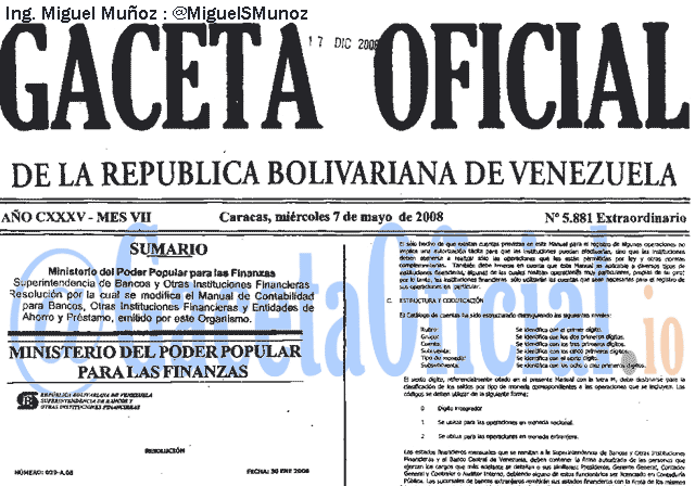 Gaceta Oficial 5881 del 7 Mayo 2008