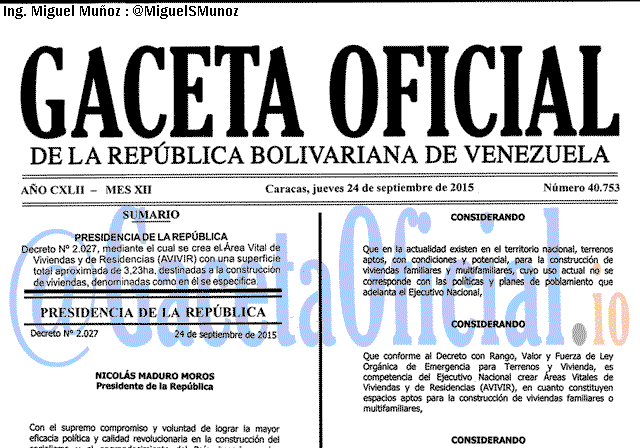 Gaceta Oficial 40753 del 24 septiembre 2015