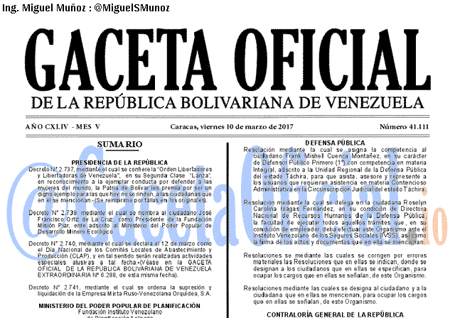 Gaceta Oficial 41111 del 10 marzo 2017