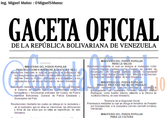 Gaceta Oficial 41578 del 4 Febrero 2019 Gaceta Oficial 41578 del 4 Febrero 2019