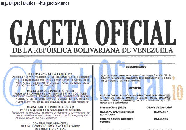 Gaceta Oficial 41586 del 14 Febrero 2019 Gaceta Oficial 41586 del 14 Febrero 2019