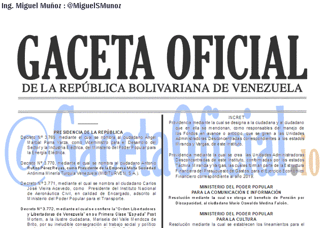 Gaceta Oficial 41589 del 19 Febrero 2019 Gaceta Oficial 41589 del 19 Febrero 2019