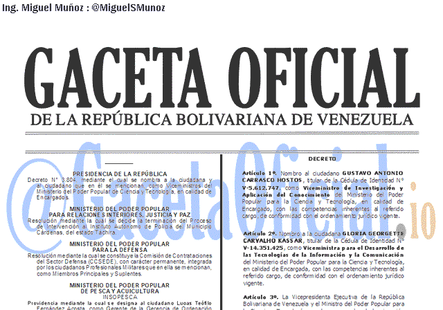 Gaceta Oficial 41608 del 2 Abril 2019 Gaceta Oficial 41608 del 2 Abril 2019