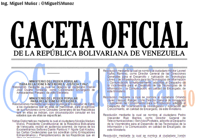 Gaceta Oficial 41616 del 12 Abril 2019 Gaceta Oficial 41616 del 12 Abril 2019