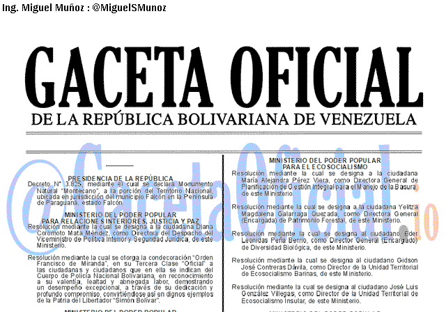 Gaceta Oficial 41617 del 22 Abril 2019 Gaceta Oficial 41617 del 22 Abril 2019