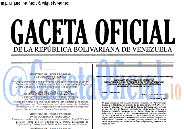 Gaceta Oficial 41618 del 23 Abril 2019 Gaceta Oficial 41618 del 23 Abril 2019