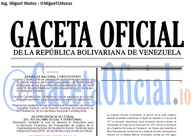 Gaceta Oficial 41636 del 20 Mayo 2019