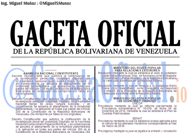 Gaceta Oficial 41637 del 21 Mayo 2019 Gaceta Oficial 41637 del 21 Mayo 2019