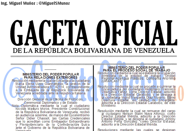 Gaceta Oficial 41642 del 28 Mayo 2019 Gaceta Oficial 41642 del 28 Mayo 2019