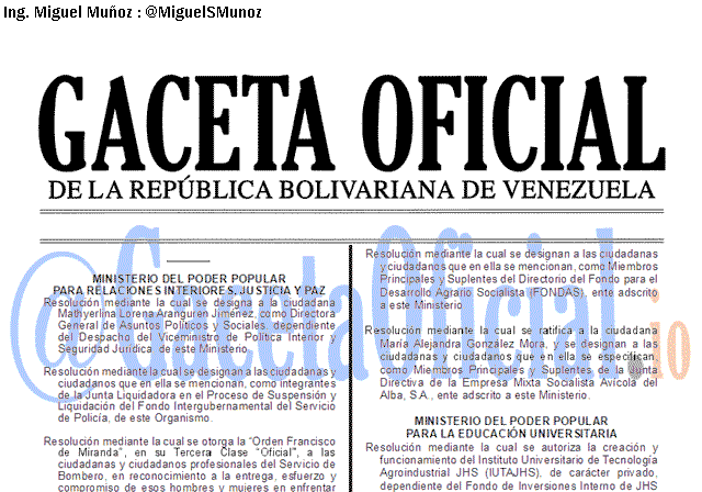 Gaceta Oficial 41644 del 30 Mayo 2019 Gaceta Oficial 41644 del 30 Mayo 2019