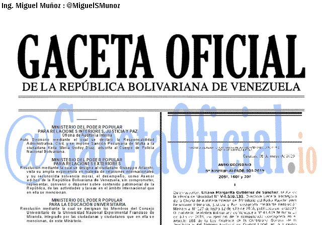 Gaceta Oficial 41659 del 20 Junio 2019 Gaceta Oficial 41659 del 20 Junio 2019