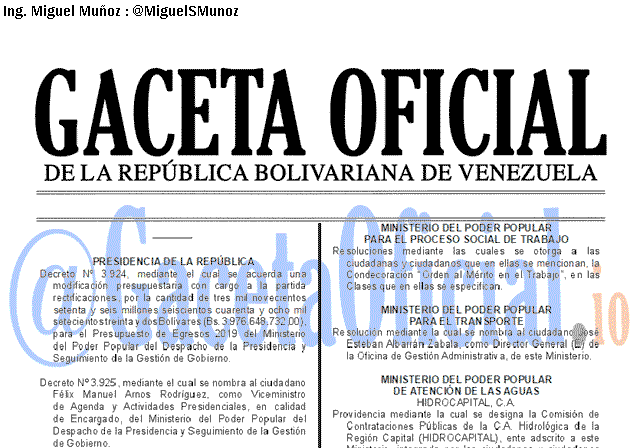Gaceta Oficial 41680 del 25 Julio 2019 Gaceta Oficial 41680 del 25 Julio 2019